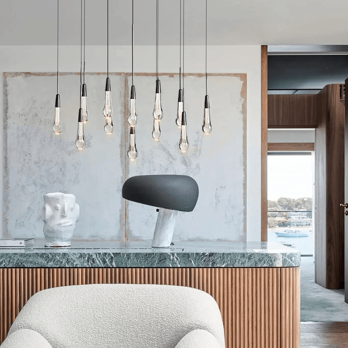 Soltaire Linear Modern Chandelier 37"W - briglamps
