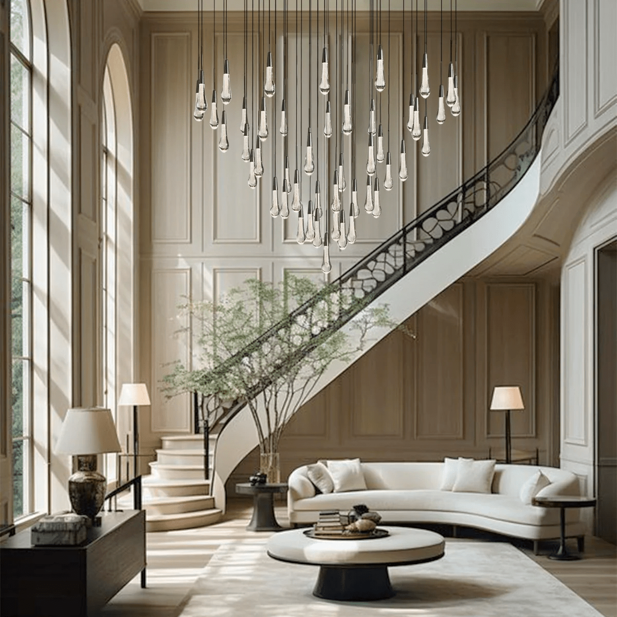 Soltaire Round Chandelier 17" 24" 36“ 58“ - briglamps