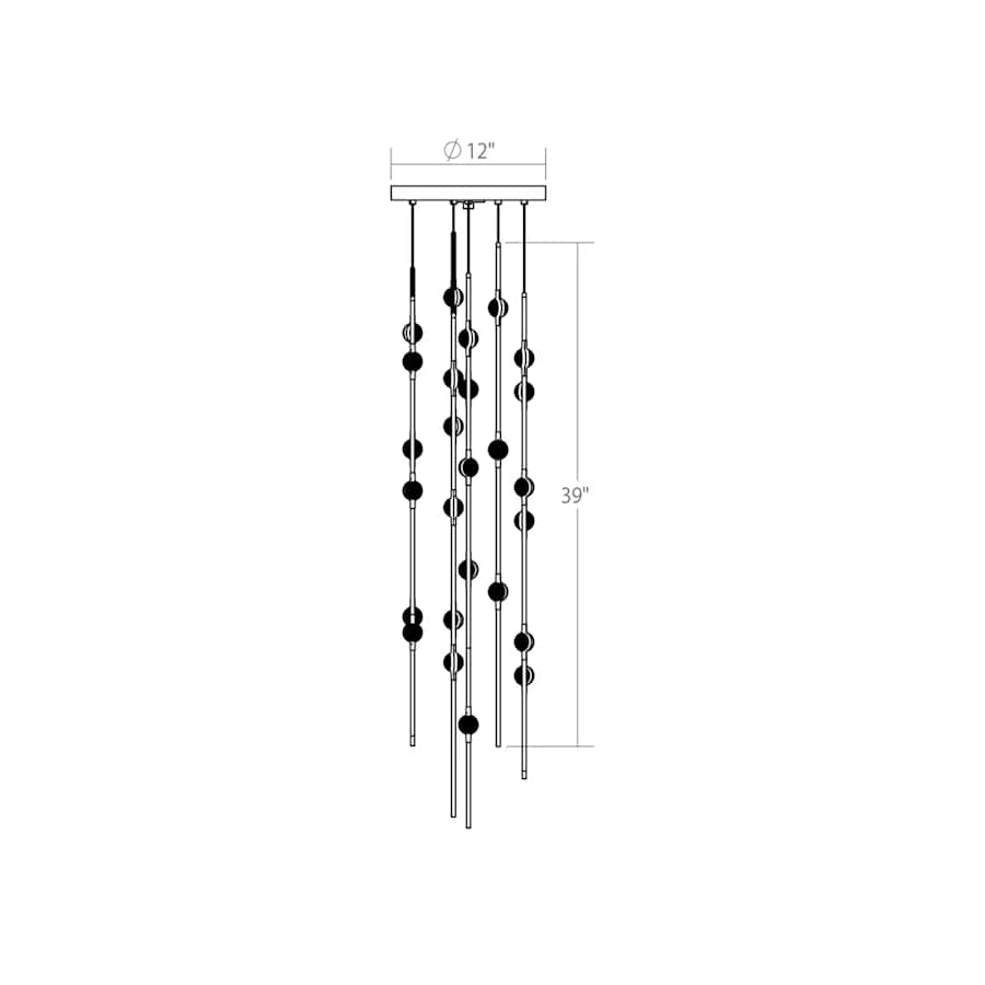 Sonne Constellation 12" Wide Beaded Chandelier 26 Light 2700K - briglamps