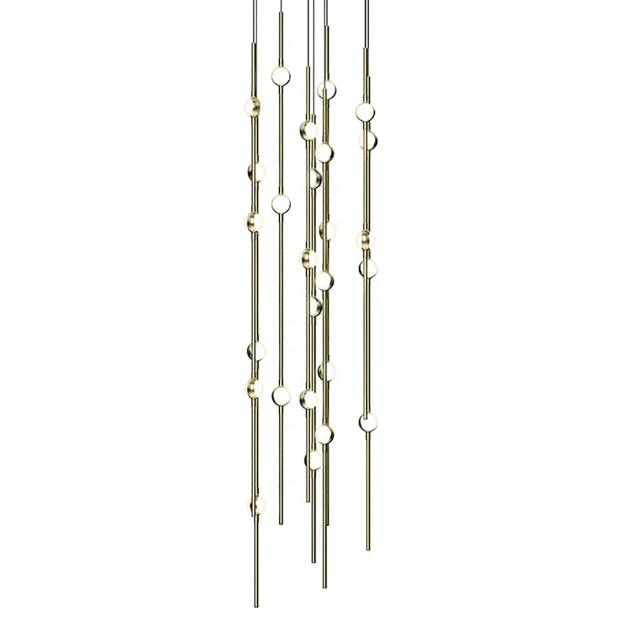 Sonne Constellation 12" Wide Chandelier 26 Light Satin Brass - briglamps