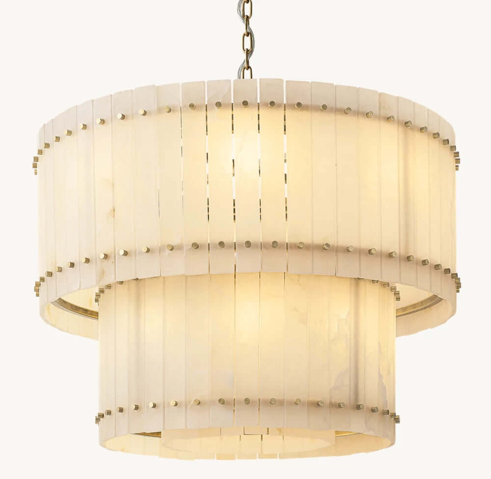 Valmont Marble Chandelier 39" - briglamps