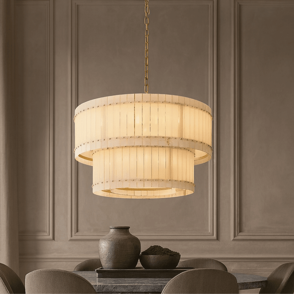 Valmont Marble Chandelier 39" - briglamps