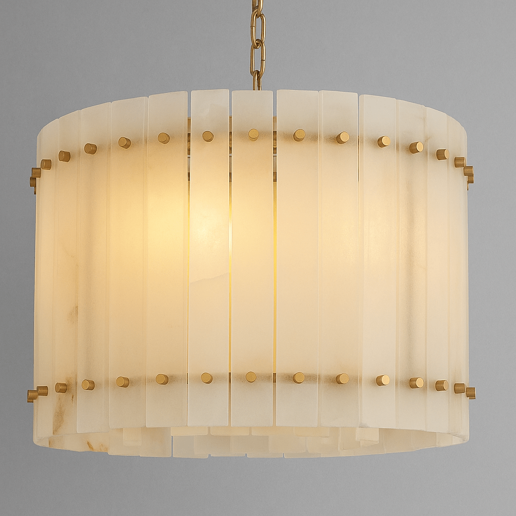 Valmont Marble Round Chandelier 16" - briglamps