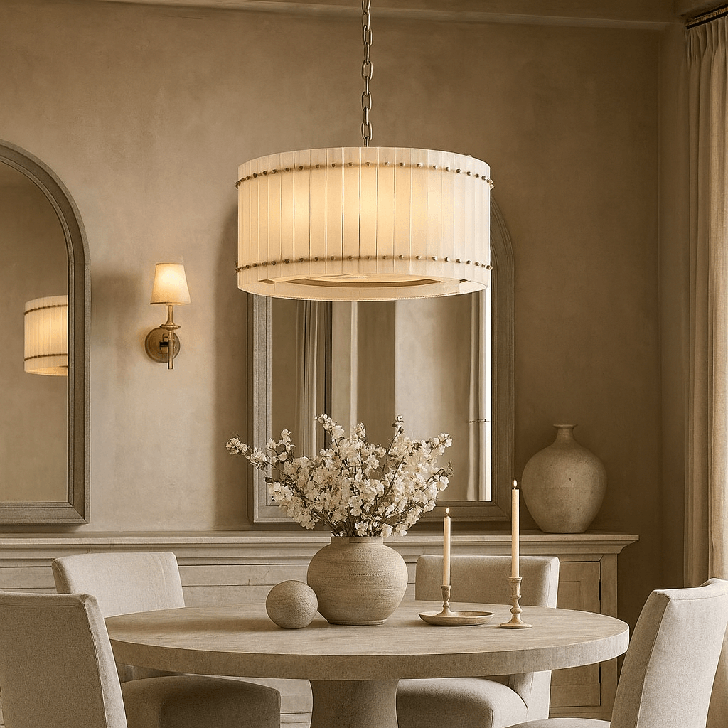 Valmont Marble Round Chandelier 24" - briglamps