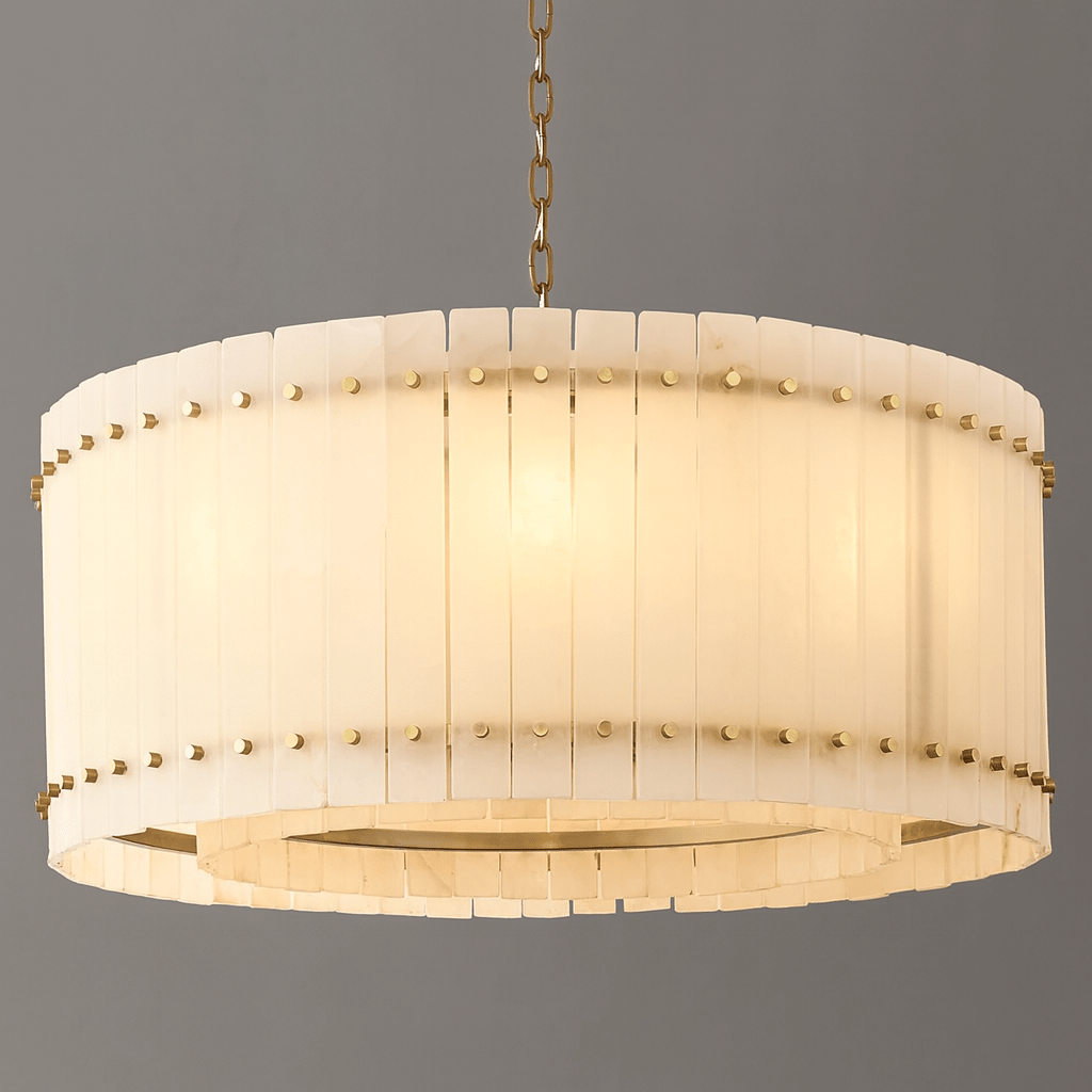 Valmont Marble Round Chandelier 24" - briglamps