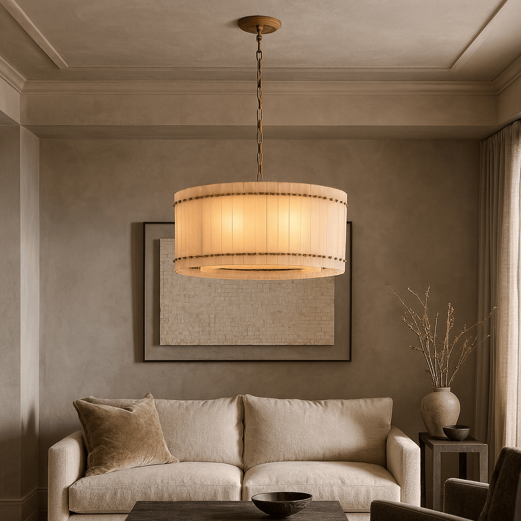 Valmont Marble Round Chandelier 24" - briglamps