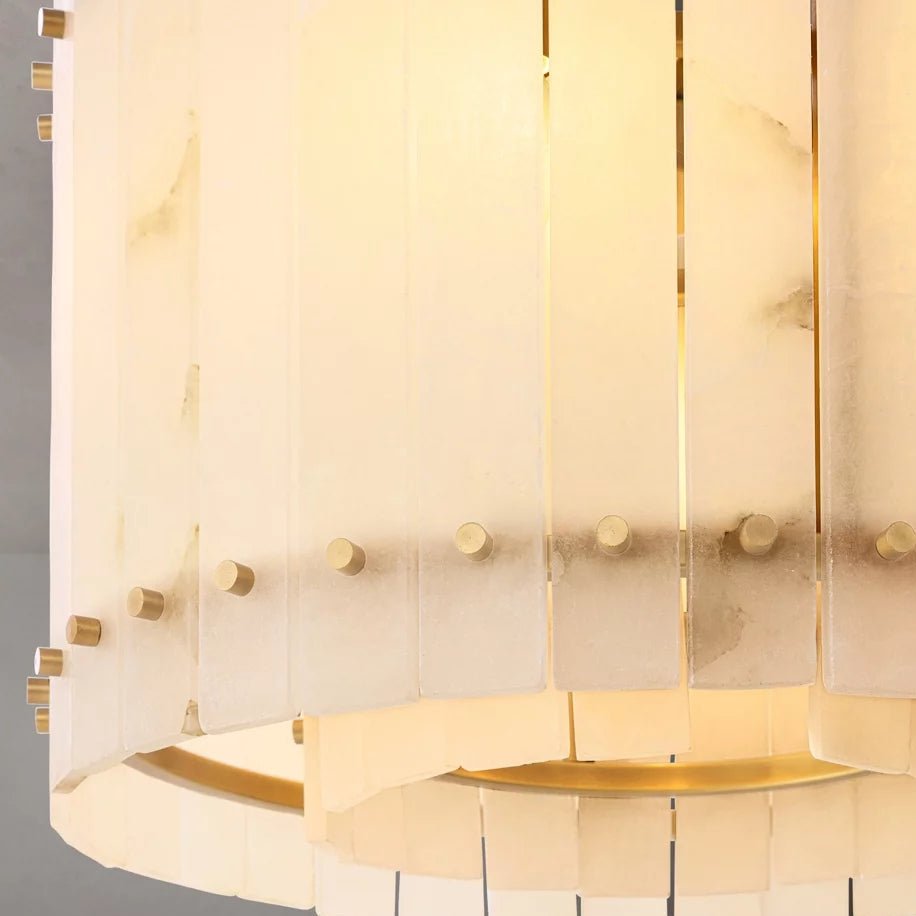 Valmont Marble Round Chandelier 39" - briglamps