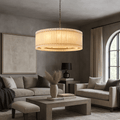 Valmont Marble Round Chandelier 39" - briglamps