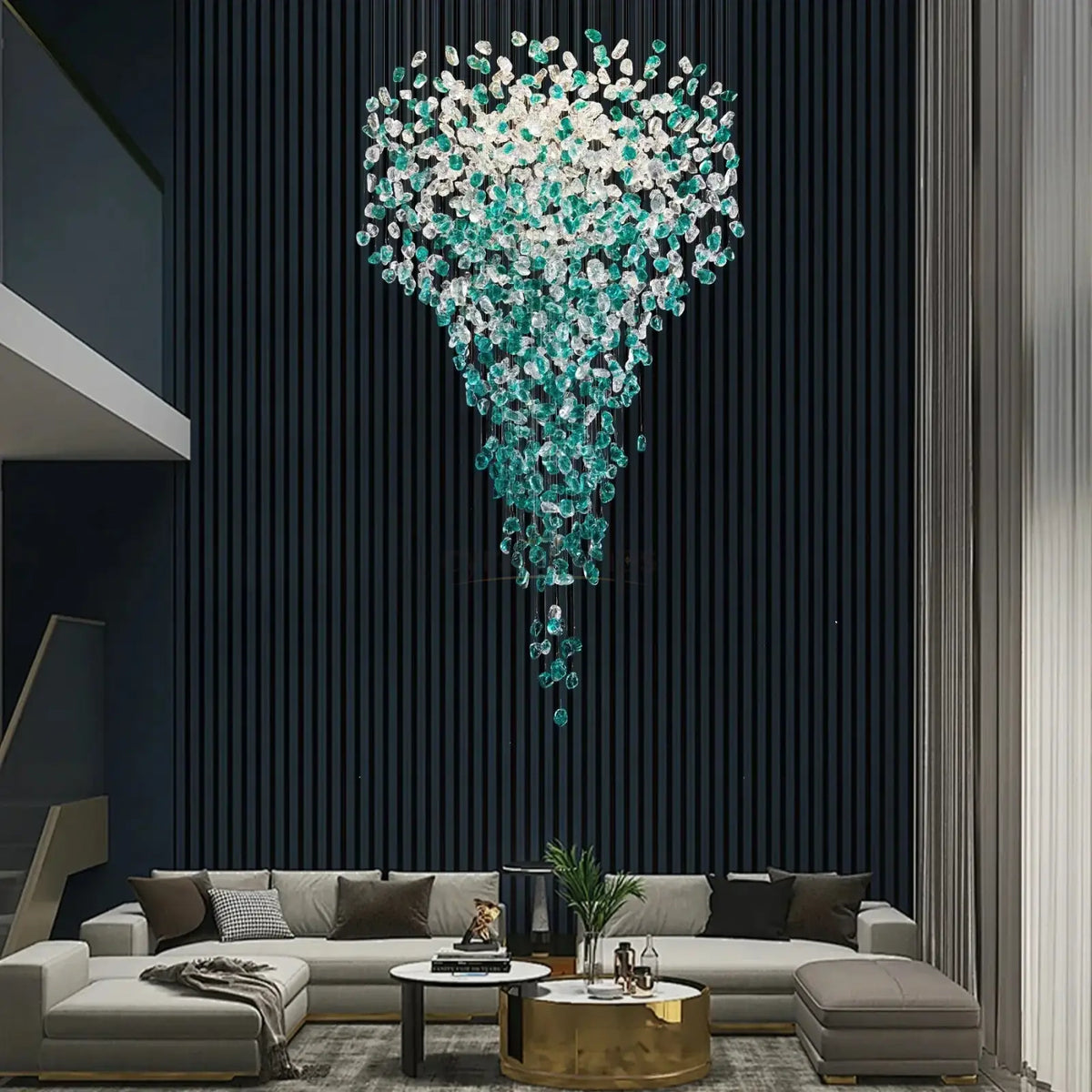 Verde Crystal Foyer Chandelier - briglamps