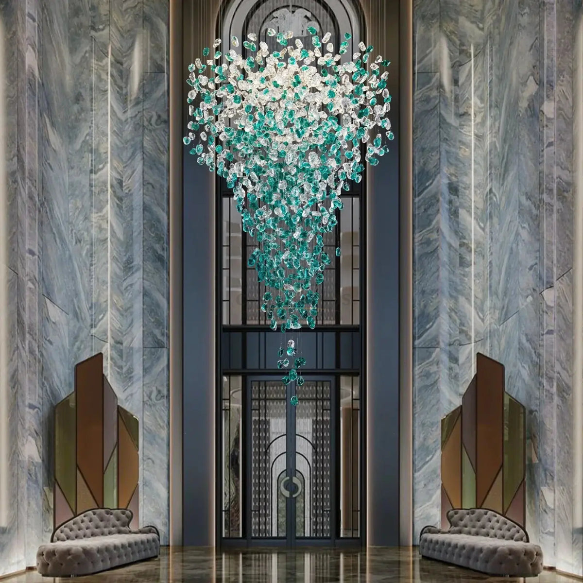 Verde Crystal Foyer Chandelier - briglamps