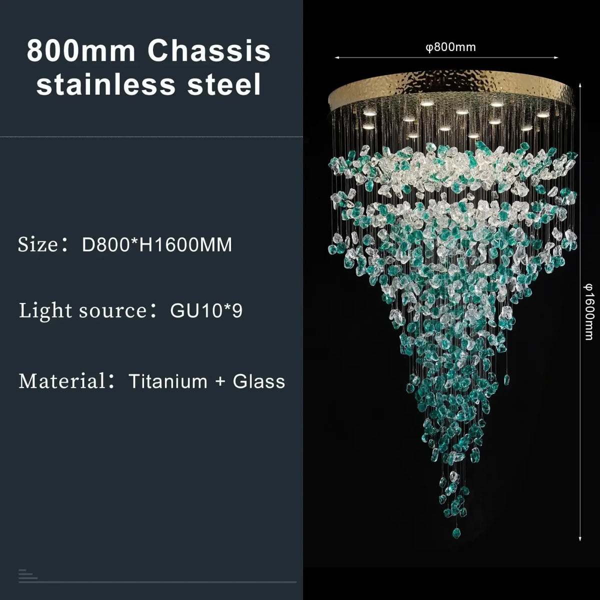 Verde Crystal Foyer Chandelier - briglamps
