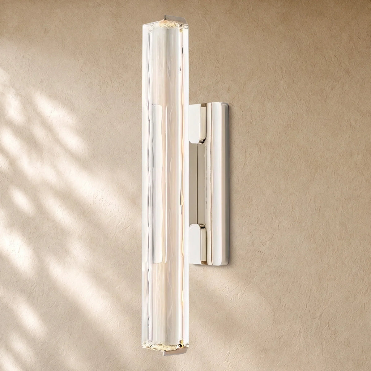 Audubom Crystal Single Sconce - 19’’ / Nickel