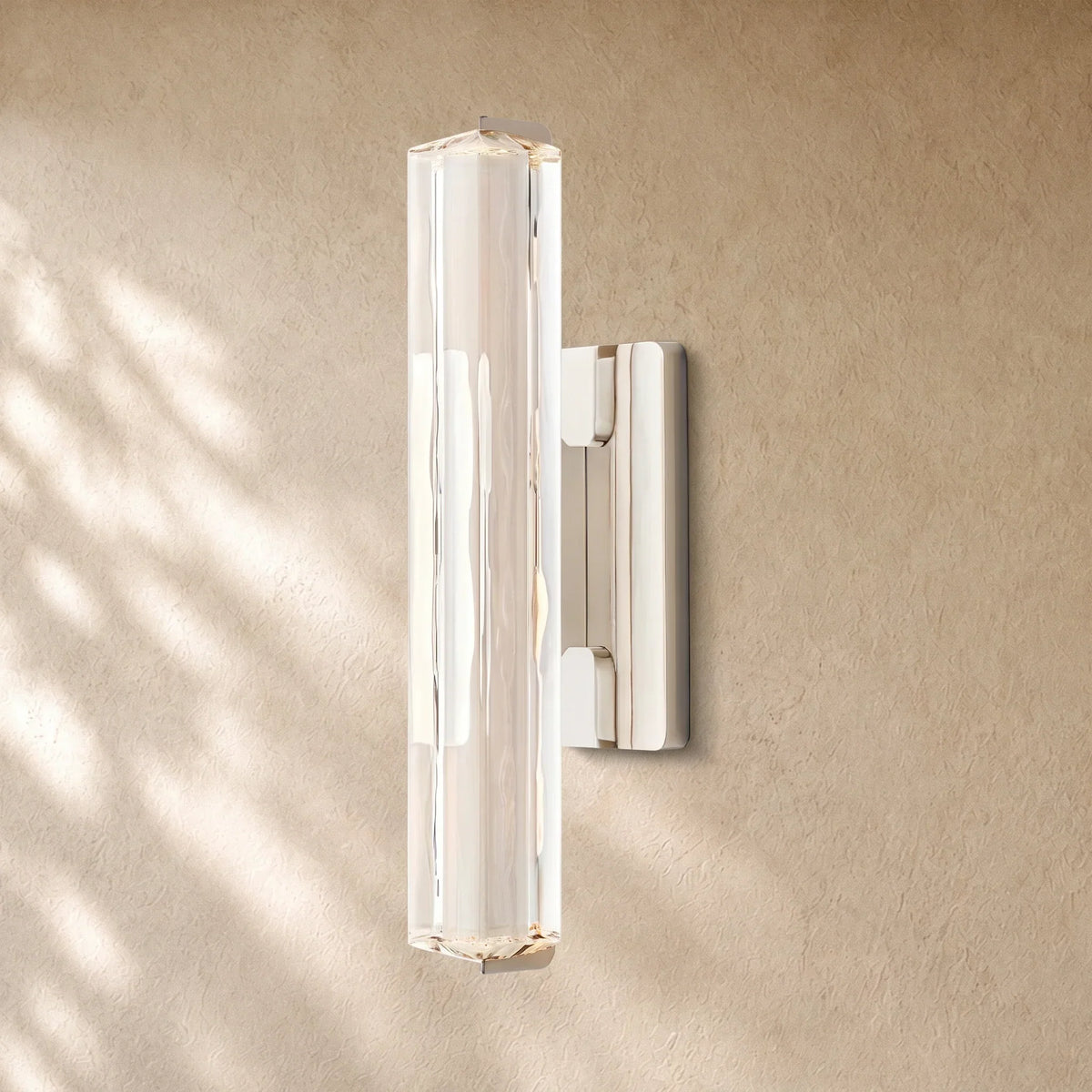 Audubom Crystal Single Sconce - 15’’ / Nickel